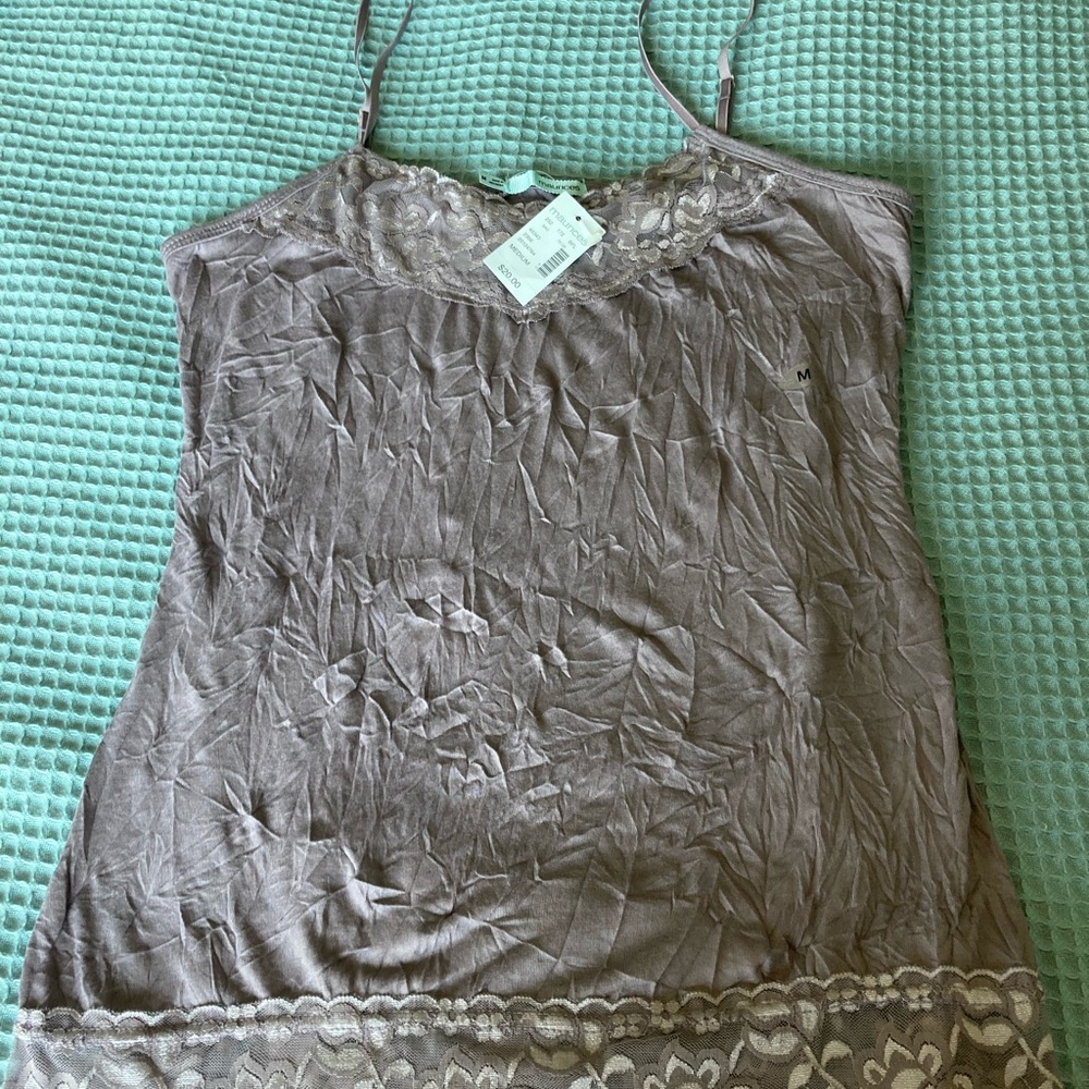 Maurices Gray/Purple Fitted Camisole with Spaghetti Straps